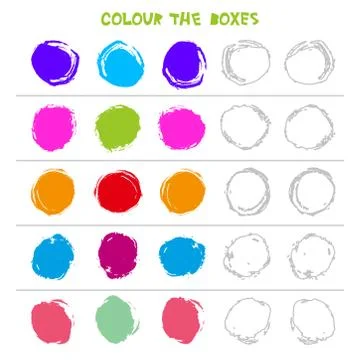 Colour the boxes. Educational game what comes next of Education Counting play イラスト素材