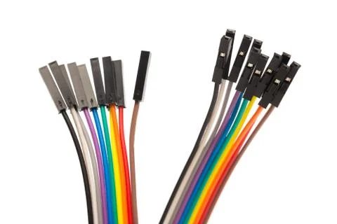 Colour cable bus isolated on white background Stock Photos