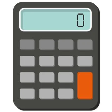 Colour calculator vector with digit on lcd display Stock Illustration