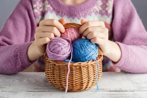 Colour clew in hands 스톡 사진