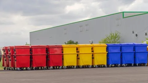 Colour Coded Sorting Bins Stock Photos