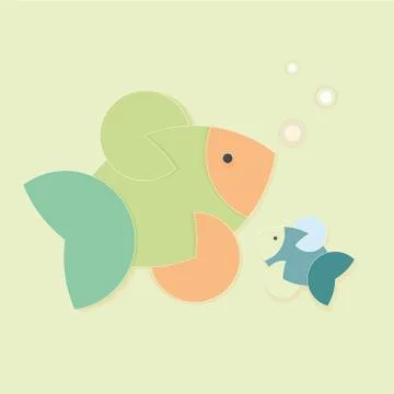 Colour creative fish 스톡 일러스트