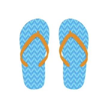 Colour flip flops in flat design. Vector illustration Stock Illustration