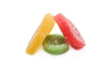 Colour fruit jellies Stock Photos