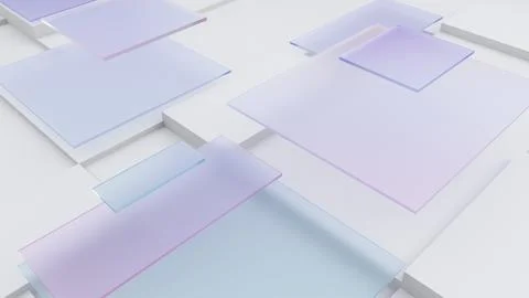 Colour glass technology square shape,science and technology concept,3d rend.. Foto stock