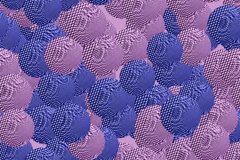 Colour Grooved Balls Seamless Pattern, 3D Background Illustrazione stock