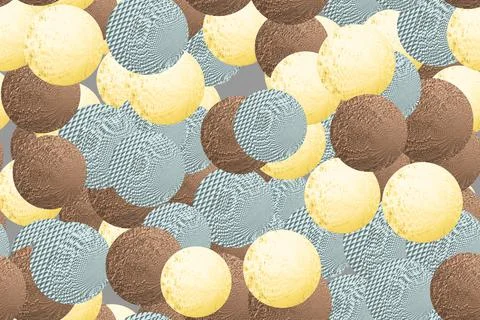 Colour Grooved Balls Seamless Pattern, 3D Background Stock Illustration