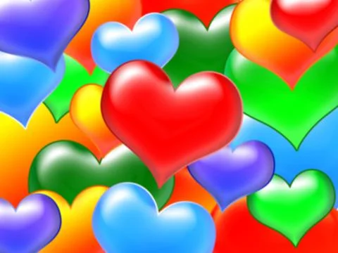 Colour hearts Stock Illustration