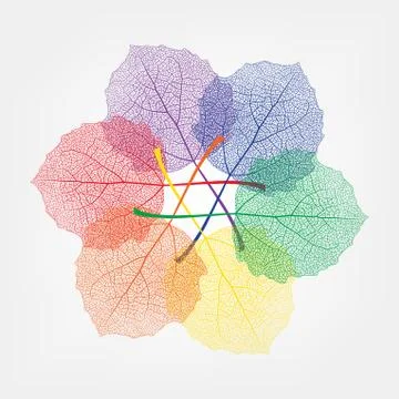 Colour leaves on a white background Stock Illustration