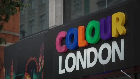 Colour London Sign Stock Footage 93206575
