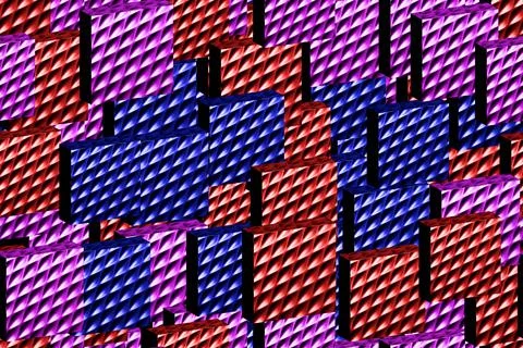 Colour Metal Tiles Seamless Pattern, 3D Illustration Background Illustrazione stock