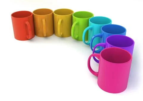 Colour mugs Stock Illustration