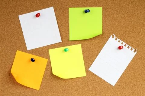 Colour note papers . Stock Photos