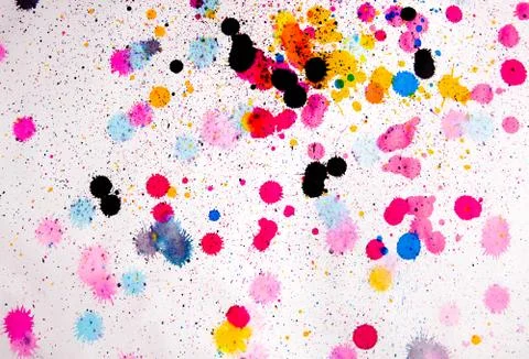 Colour paint blots Stock Photos