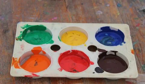 Colour Paint Pots. Stock Photos
