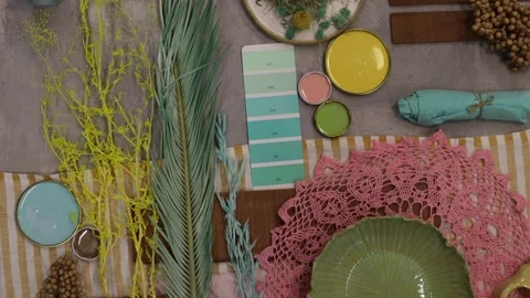 Colour palette mood board for interior design and decoration Vídeos de archivo 277251539