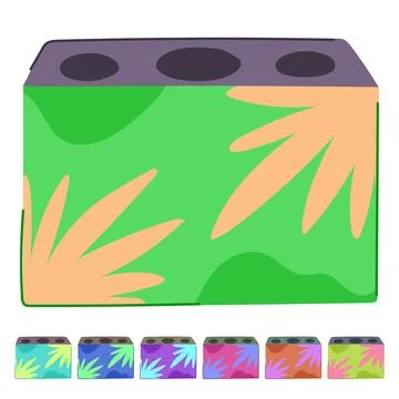 Colour pencil holder vector cartoon graphic Stock Illustration
