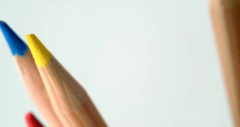 Colour pencils slowly rotating Stock Footage 113143040
