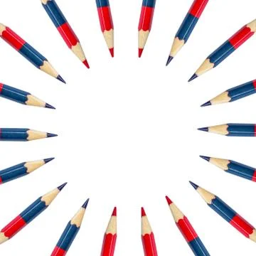 Colour pencils white background Stock Photos