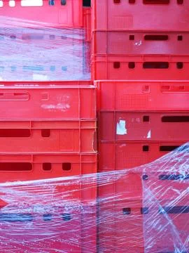 Colour plastic boxes 스톡 사진