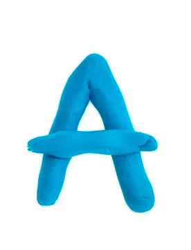 Colour plasticine letter isolated on a white background Stock Photos