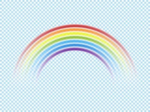Colour rainbow isolated on transparent background. Vector illustration. Illustrazione stock