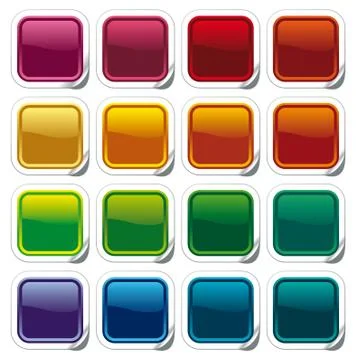 Colour shining buttons on stickers Stock Illustration