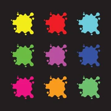 Colour splashes set Stock Illustration