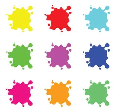 Colour splashes set Stock Illustration