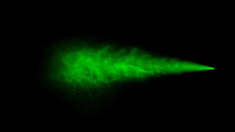 Colour Spray smoke Overlay effects isolated on Black background footage, Gre Stock Footage 314577349
