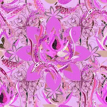 Colour Spring Theme seamless pattern Background. Vector Cute fabric pattern. Fla Stock Illustration