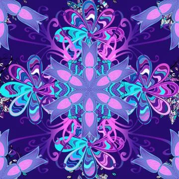 Colour Spring Theme seamless pattern Background. Seamless Floral Pattern in Vect 库存插图