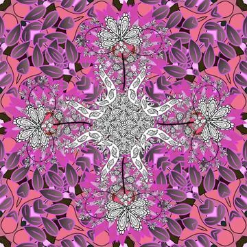 Colour Spring Theme seamless pattern Background. Cute flower vector pattern. Flo イラスト素材