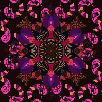 Colour Spring Theme seamless pattern Background. Elegant Flowers Bouquet Waterco Stock Illustration