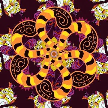 Colour Spring Theme seamless pattern Background. Fancy fabric pattern. Seamless Illustrazione stock