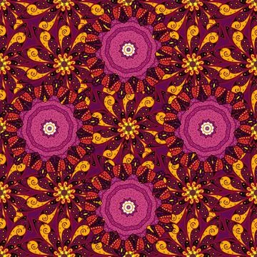 Colour Spring Theme seamless pattern Background. Cute flower vector pattern. Flo Stock Illustration