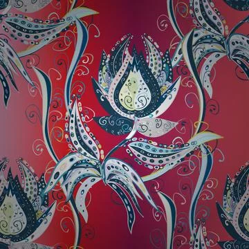 Colour Spring Theme seamless pattern Background. Vector illustration. Elegant Fl 스톡 일러스트