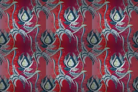 Colour Spring Theme seamless pattern Background. Elegant Flowers Bouquet Waterco Stock Illustration