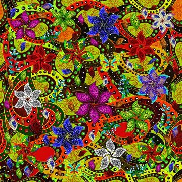 Colour Spring Theme seamless pattern Background. Floral seamless pattern backgro Stock Illustration