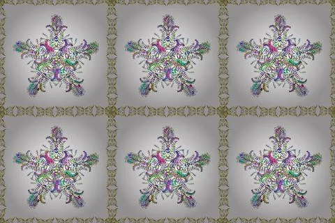 Colour Spring Theme seamless pattern Background. Flat Flower Elements Design. Ze Illustrazione stock