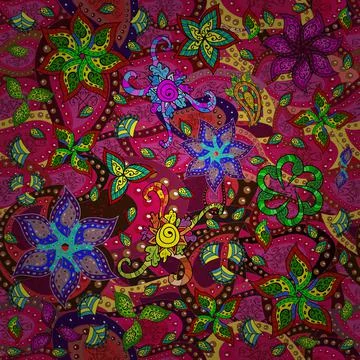 Colour Spring Theme seamless pattern Background. Flat Flower Elements Design. Fl Stock Illustration