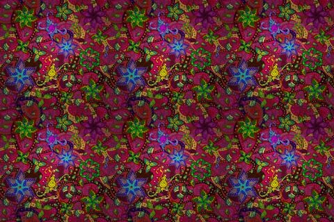 Colour Spring Theme seamless pattern Background. Flat Flower Elements Design. Fl Stock Illustration