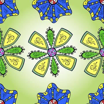 Colour Spring Theme seamless pattern Background. Cute flower vector pattern. Flo Illustrazione stock