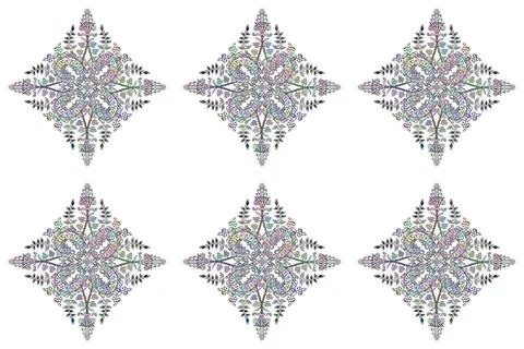 Colour Spring Theme sketch pattern Background. Flowers on white, gray and neutra Stock Illustration