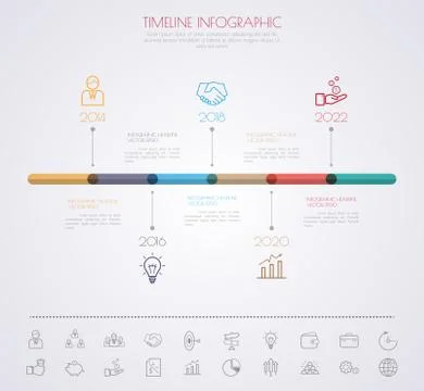 Colour StepDesign clean number timeline template/graphic or website Stock Illustration