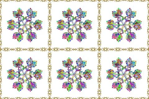 Colour Summer Theme seamless pattern Background. Flat Flower Elements Design. Se Stock Illustration