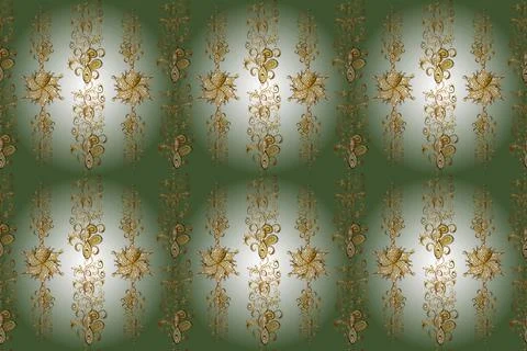 Colour Summer Theme seamless pattern Background. Flat Flower Elements Design. Cu Stock Illustration