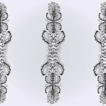 Colour Summer Theme seamless pattern Background. Flowers on gray, white and neut Stock Illustration