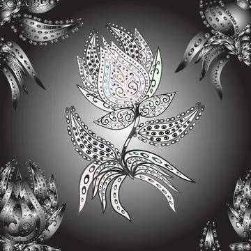 Colour Summer Theme seamless pattern Background. Flat Flower Elements Design. Tr 스톡 일러스트