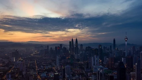 Colour of Sunrise Cityscape Stock Footage 121863727